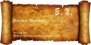 Bocke Norman névjegykártya